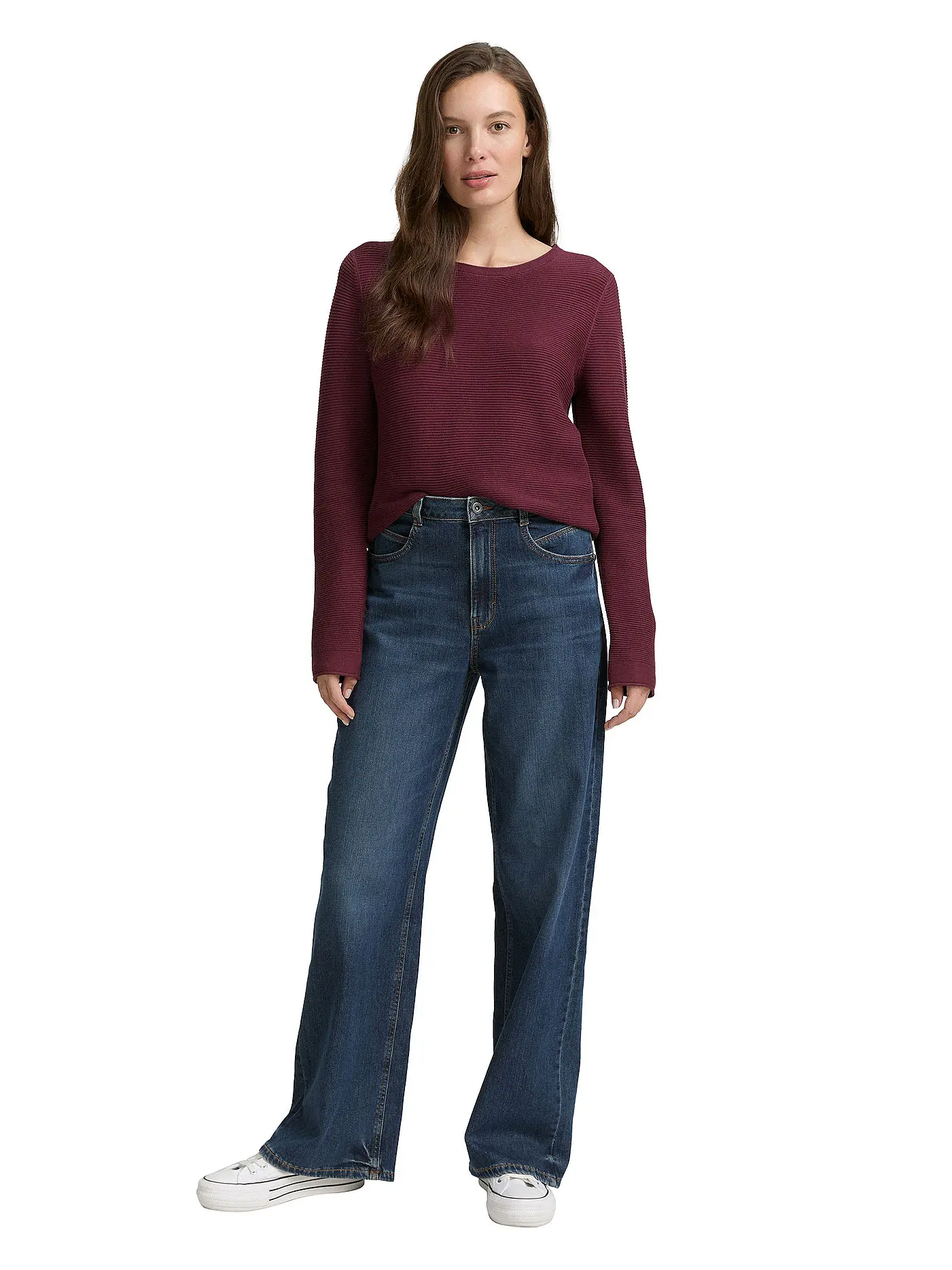 TOM TAILOR | Pullover | dunkelrot